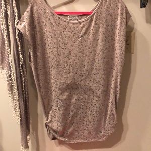 Griege sweater with pink and greige sequins size 1x